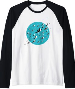 Killer Whale Aquarium Ocean Animal Aquarist Gift Orca Raglan Baseball Tee