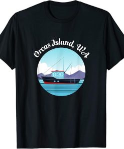 Orcas Island Washington Fishing Boat Fisherman Art T-Shirt