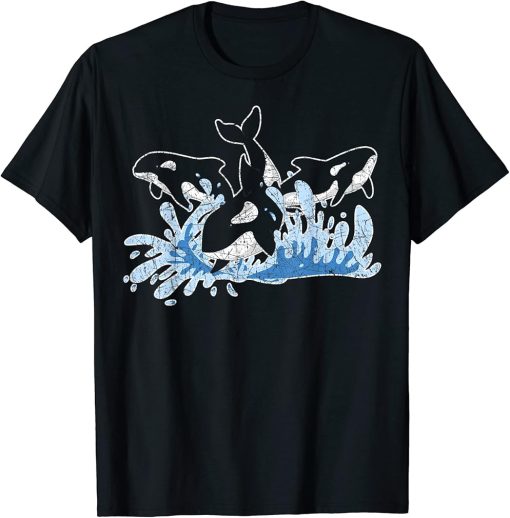 Ocean Animal Cute Orcas Sea Waves Aquarium Whale Orca T-Shirt